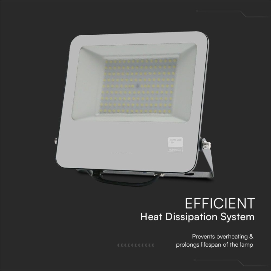 LED Reflektor SAMSUNG CHIP LED/100W/230V 6400K IP65 črna
