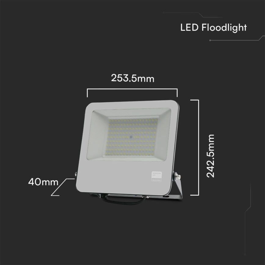 LED Reflektor SAMSUNG CHIP LED/100W/230V 6400K IP65 črna