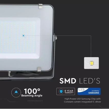 LED Reflektor SAMSUNG CHIP LED/300W/230V 6400K IP65 siv