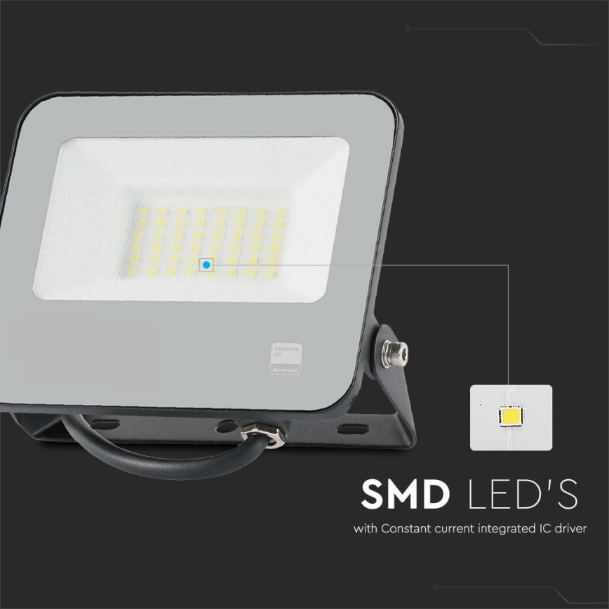LED Reflektor SAMSUNG CHIP LED/30W/230V 4000K IP65 črna