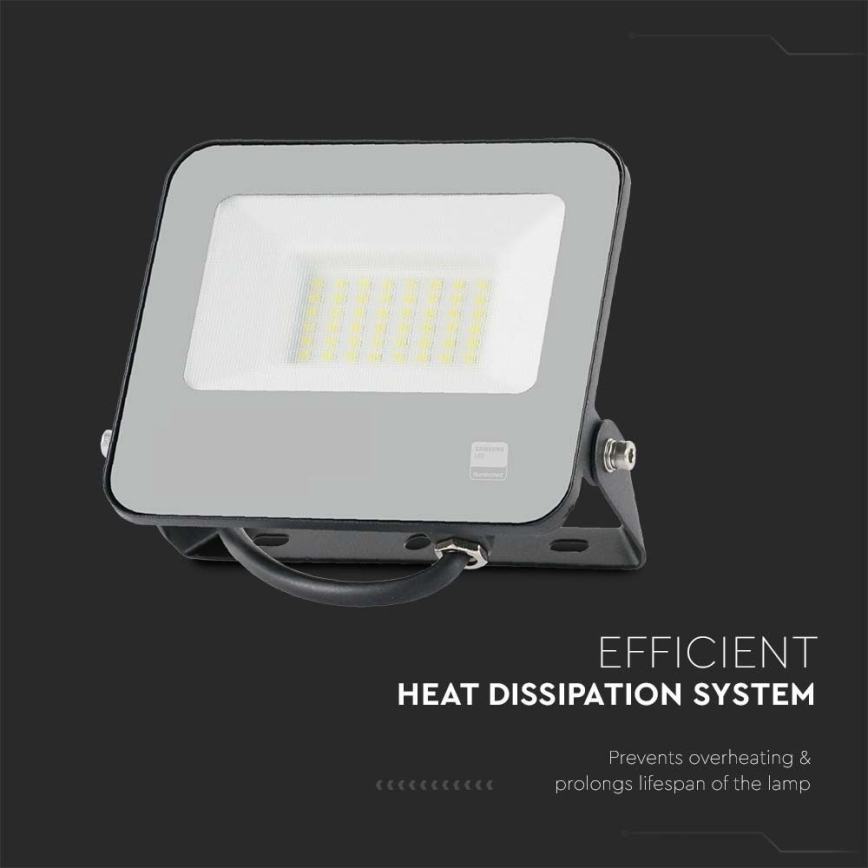 LED Reflektor SAMSUNG CHIP LED/30W/230V 4000K IP65 črna