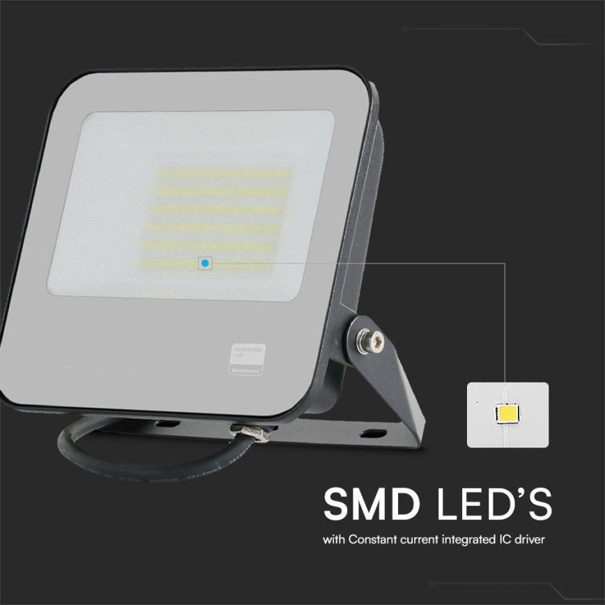 LED Reflektor SAMSUNG CHIP LED/50W/230V 6500K IP65 črna