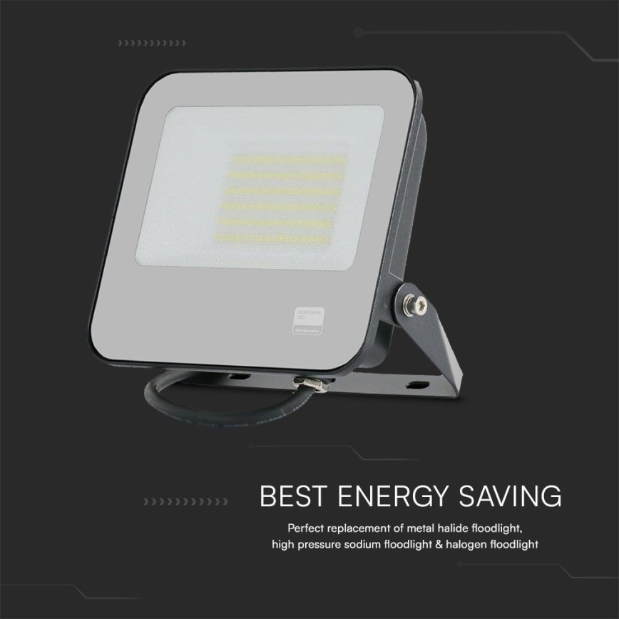 LED Reflektor SAMSUNG CHIP LED/50W/230V 6500K IP65 črna
