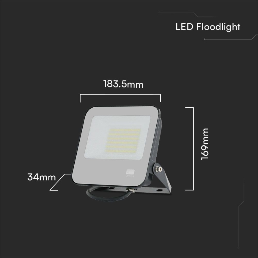 LED Reflektor SAMSUNG CHIP LED/50W/230V 6500K IP65 črna