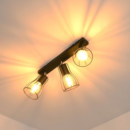LED Reflektor TUBE II 3xE27/15W/230V črna