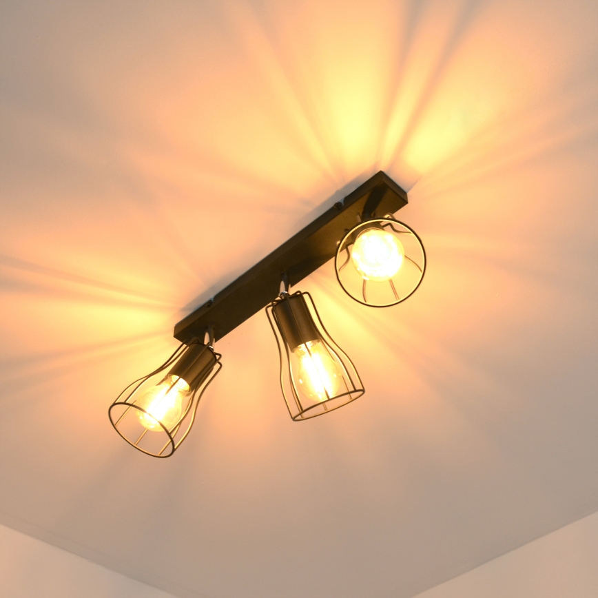 LED Reflektor TUBE II 3xE27/15W/230V črna