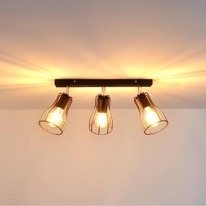 LED Reflektor TUBE II 3xE27/15W/230V črna