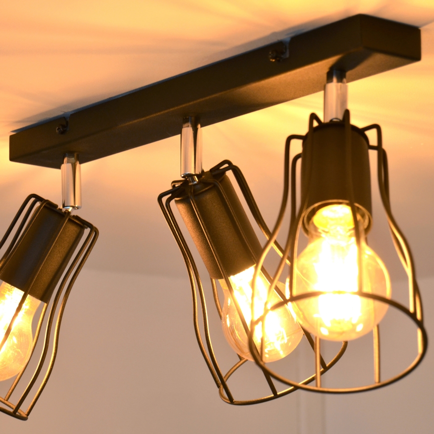 LED Reflektor TUBE II 3xE27/15W/230V črna