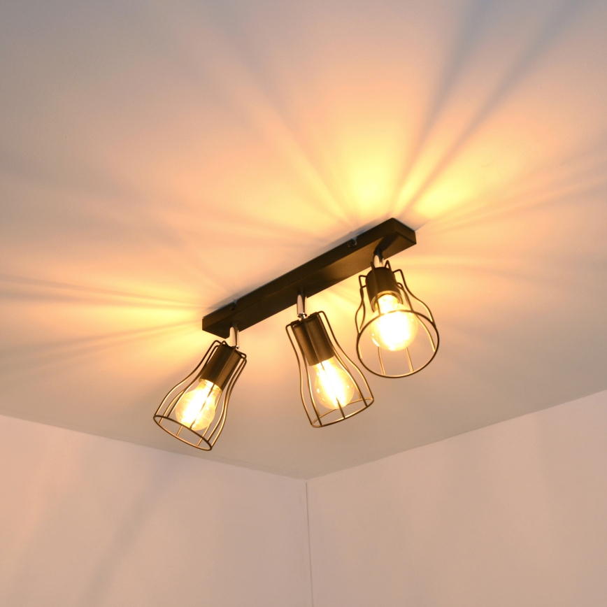 LED Reflektor TUBE II 3xE27/15W/230V črna