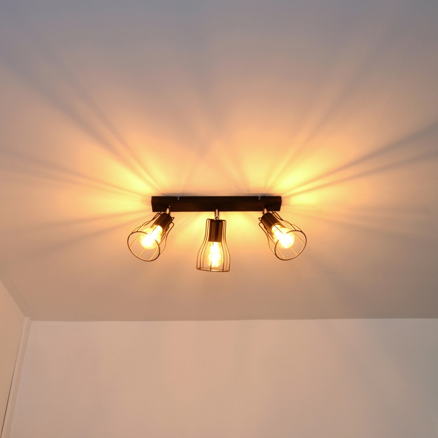LED Reflektor TUBE II 3xE27/15W/230V črna