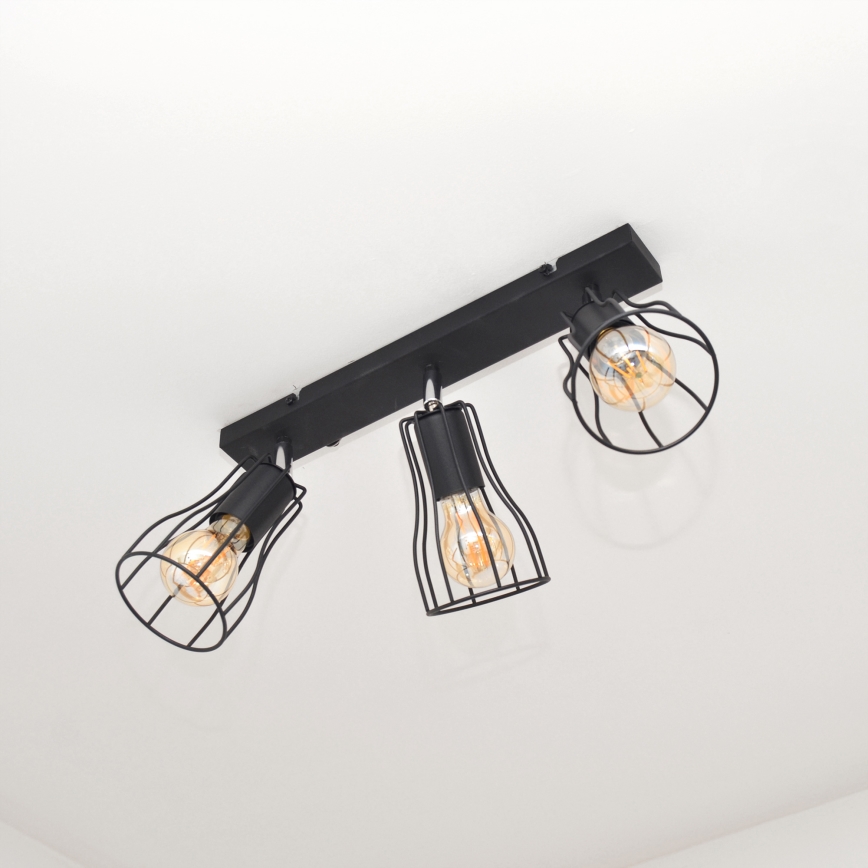 LED Reflektor TUBE II 3xE27/15W/230V črna