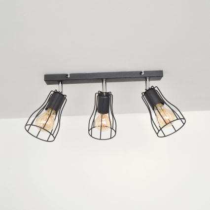 LED Reflektor TUBE II 3xE27/15W/230V črna