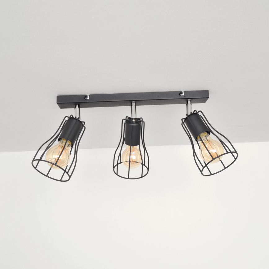 LED Reflektor TUBE II 3xE27/15W/230V črna