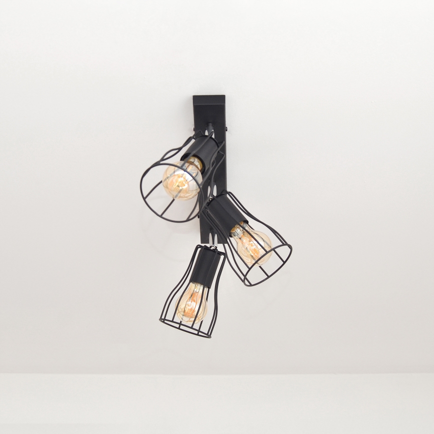 LED Reflektor TUBE II 3xE27/15W/230V črna