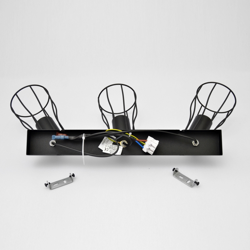 LED Reflektor TUBE II 3xE27/15W/230V črna