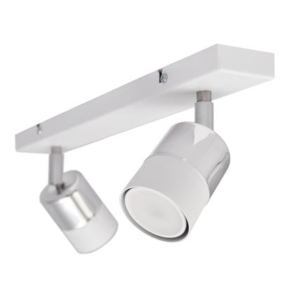 LED Reflektor TUBSSON 2xGU10/4,8W/230V bela/sijajni krom