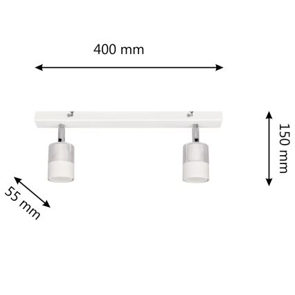 LED Reflektor TUBSSON 2xGU10/4,8W/230V bela/sijajni krom