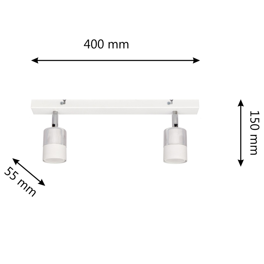 LED Reflektor TUBSSON 2xGU10/4,8W/230V bela/sijajni krom