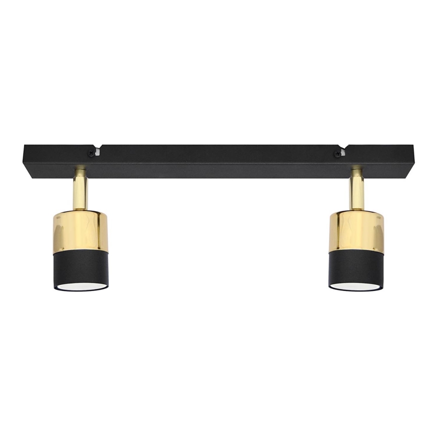 LED Reflektor TUBSSON 2xGU10/4,8W/230V črna/zlata