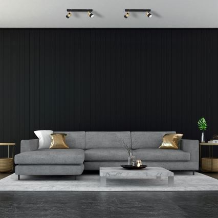 LED Reflektor TUBSSON 2xGU10/4,8W/230V črna/zlata