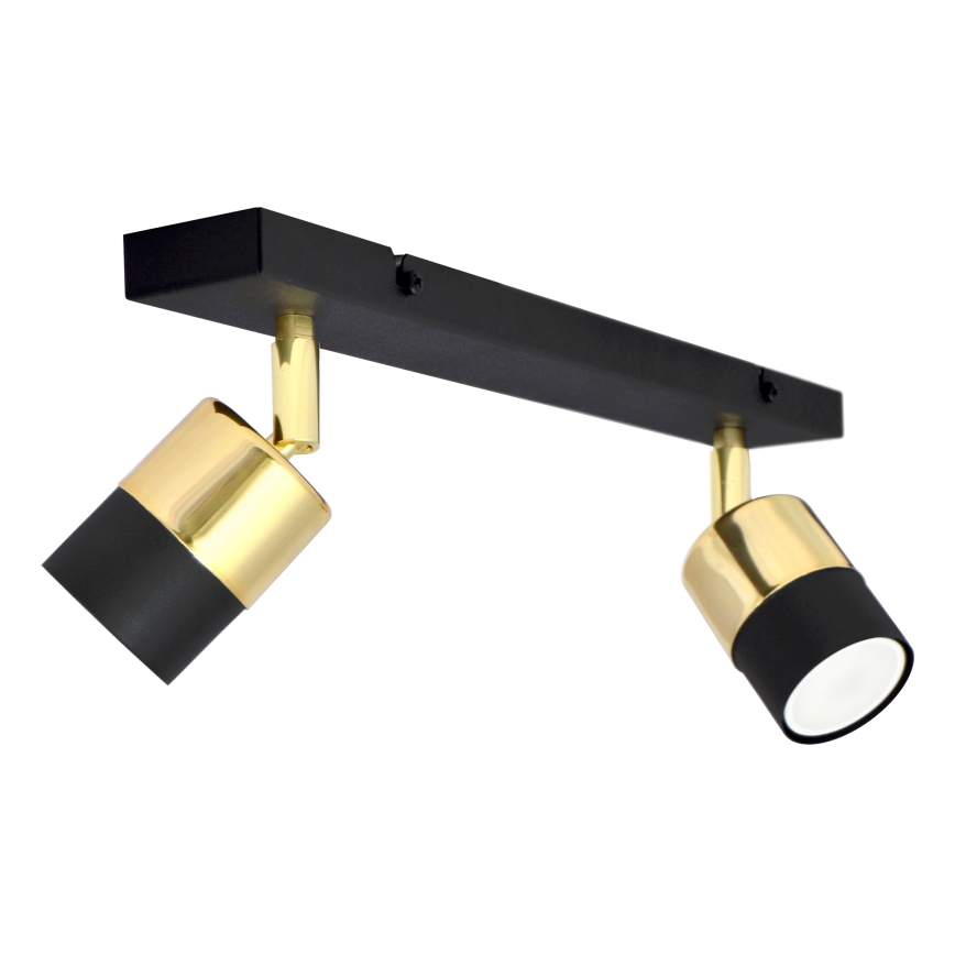 LED Reflektor TUBSSON 2xGU10/4,8W/230V črna/zlata