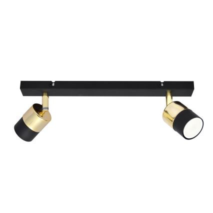 LED Reflektor TUBSSON 2xGU10/4,8W/230V črna/zlata