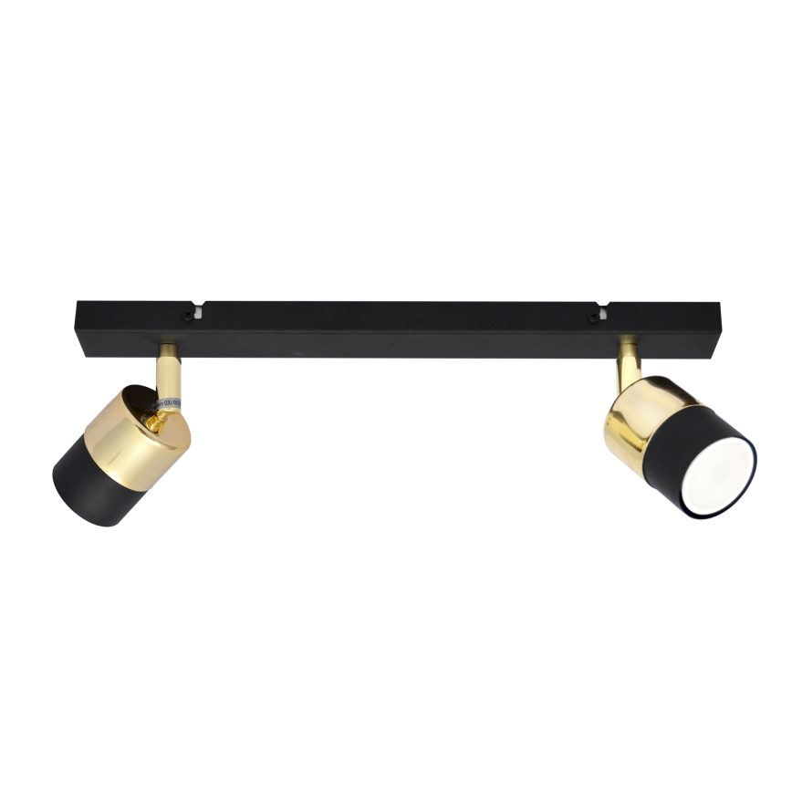LED Reflektor TUBSSON 2xGU10/4,8W/230V črna/zlata