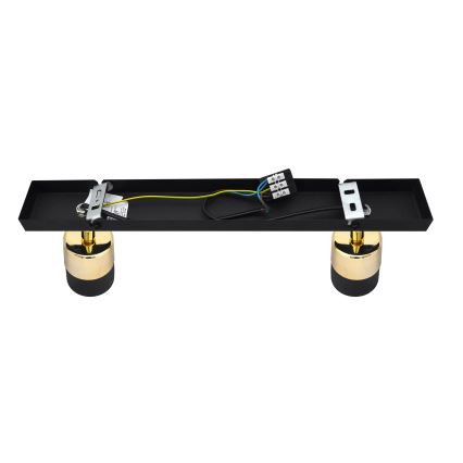 LED Reflektor TUBSSON 2xGU10/4,8W/230V črna/zlata