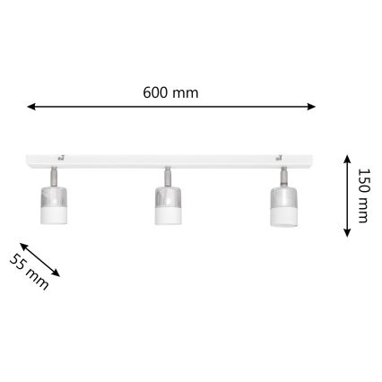 LED Reflektor TUBSSON 3xGU10/4,8W/230V bela/sijajni krom