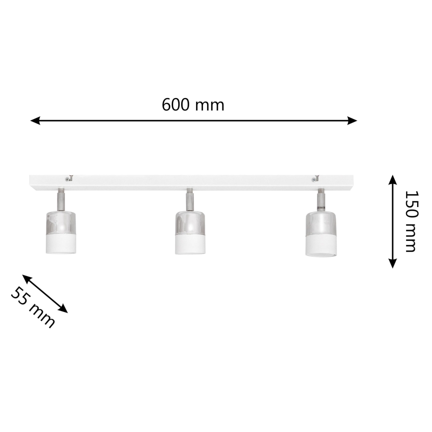 LED Reflektor TUBSSON 3xGU10/4,8W/230V bela/sijajni krom
