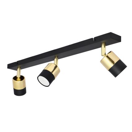 LED Reflektor TUBSSON 3xGU10/4,8W/230V črna/zlata