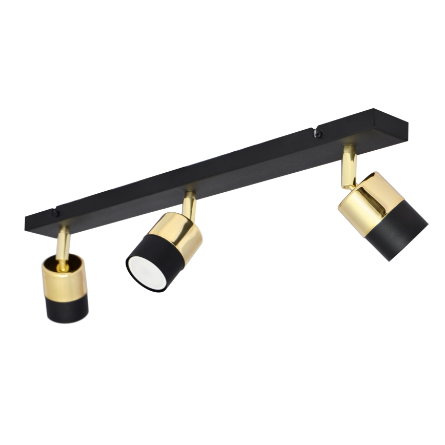 LED Reflektor TUBSSON 3xGU10/4,8W/230V črna/zlata