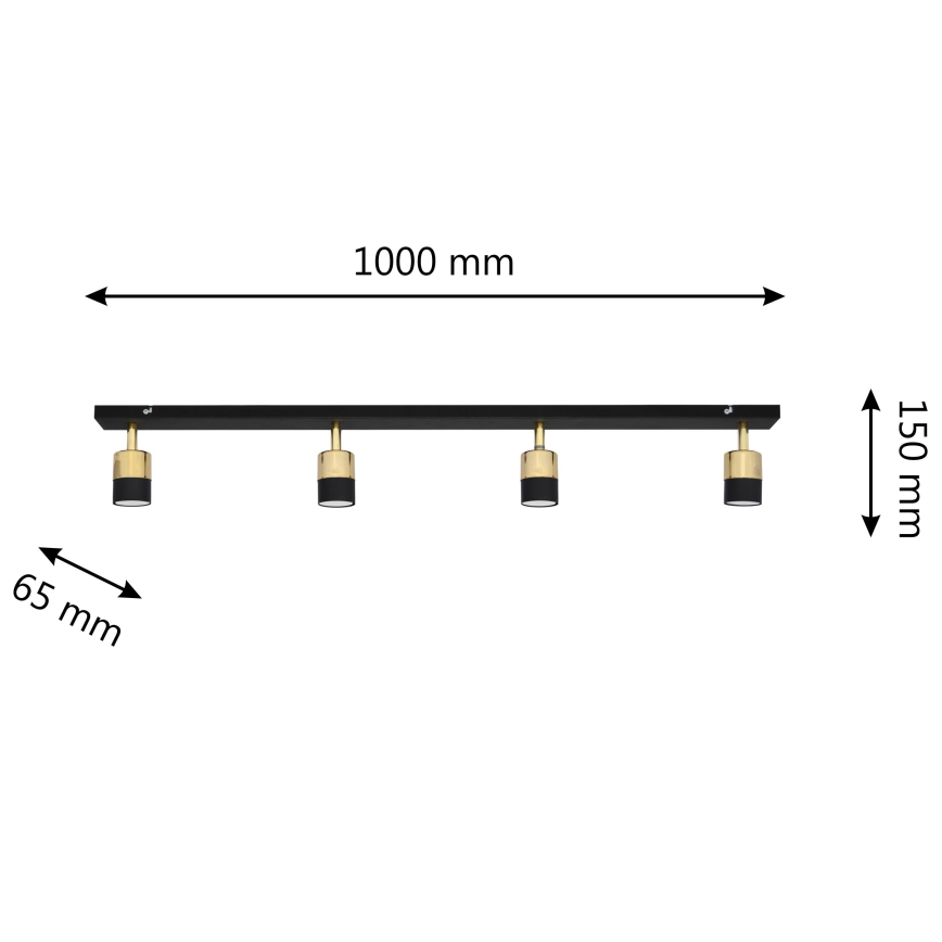 LED Reflektor TUBSSON 4xGU10/4,8W/230V črna/zlata