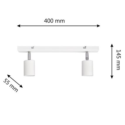 LED Reflektor TUNE 2xGU10/4,8W/230V bela