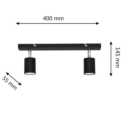 LED Reflektor TUNE 2xGU10/4,8W/230V črna