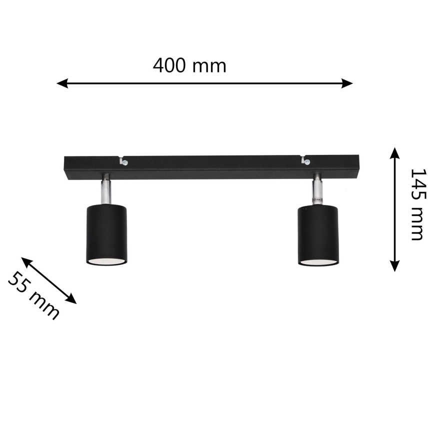 LED Reflektor TUNE 2xGU10/4,8W/230V črna