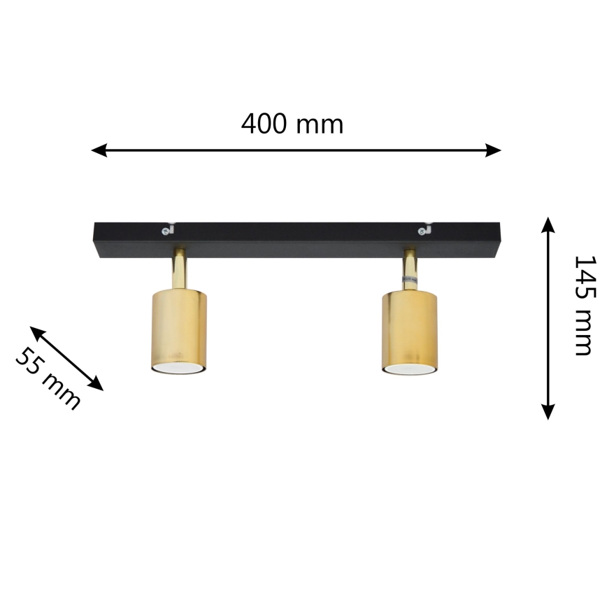 LED Reflektor TUNE 2xGU10/4,8W/230V zlata/črna