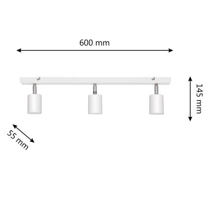 LED Reflektor TUNE 3xGU10/4,8W/230V bela