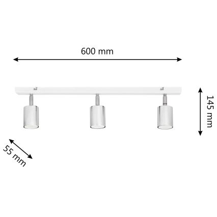 LED Reflektor TUNE 3xGU10/4,8W/230V mat krom/bela
