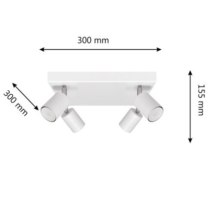 LED Reflektor TUNE 4xGU10/4,8W/230V bela