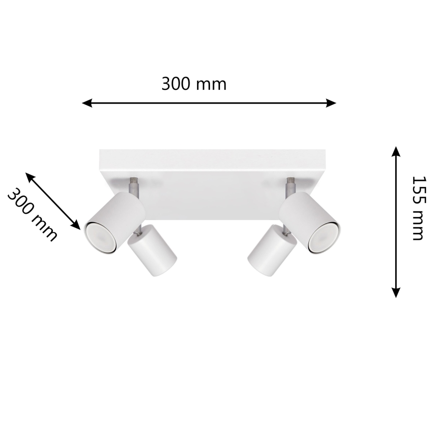 LED Reflektor TUNE 4xGU10/4,8W/230V bela