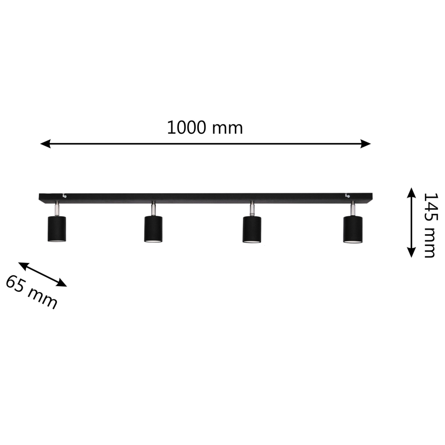LED Reflektor TUNE 4xGU10/4,8W/230V črna