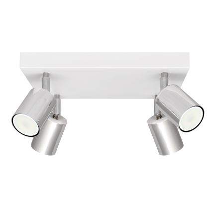 LED Reflektor TUNE 4xGU10/4,8W/230V mat krom/bela