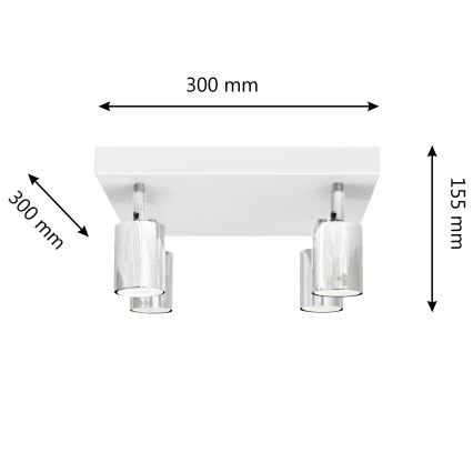 LED Reflektor TUNE 4xGU10/4,8W/230V mat krom/bela