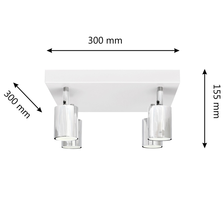 LED Reflektor TUNE 4xGU10/4,8W/230V mat krom/bela
