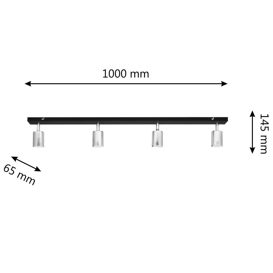 LED Reflektor TUNE 4xGU10/4,8W/230V mat krom/črna