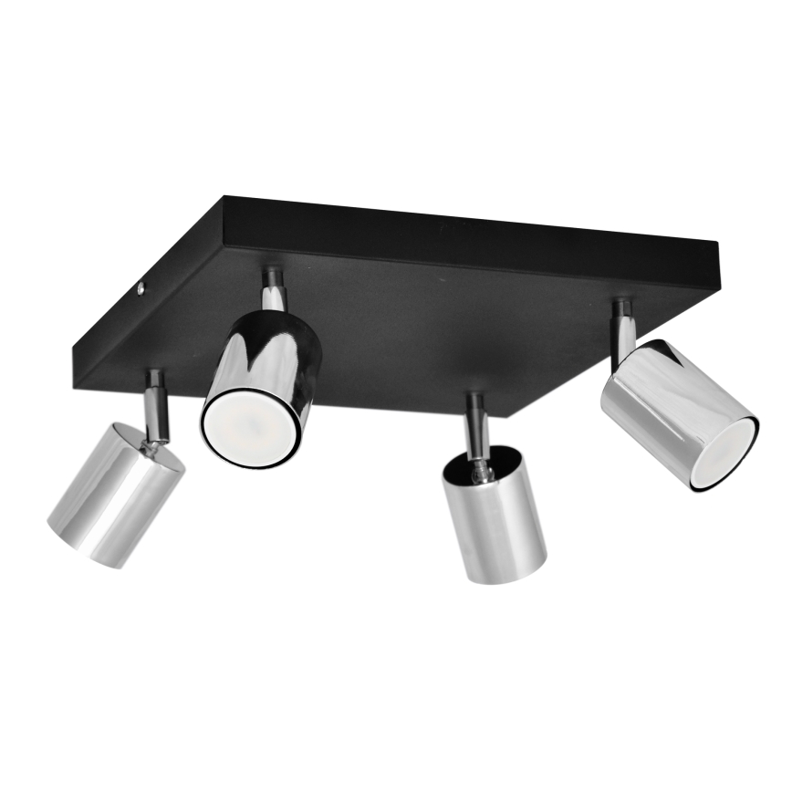 LED Reflektor TUNE 4xGU10/4,8W/230V mat krom/črna