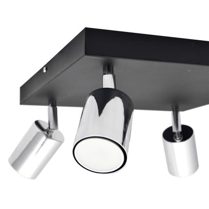LED Reflektor TUNE 4xGU10/4,8W/230V mat krom/črna