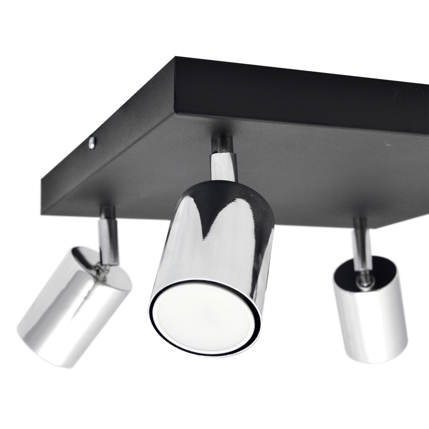 LED Reflektor TUNE 4xGU10/4,8W/230V mat krom/črna