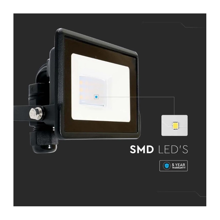 LED Reflektor z direktno povezavo SAMSUNG CHIP LED/10W/230V IP65 6500K črna